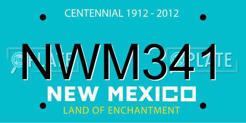 NWM341 New Mexico License Plate