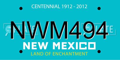 NWM494 New Mexico License Plate