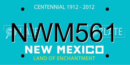 NWM561 New Mexico License Plate