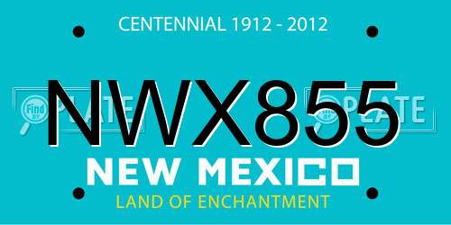 NWX855 New Mexico License Plate