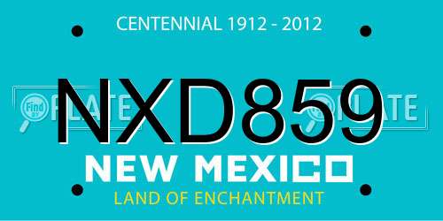 NXD859 New Mexico License Plate