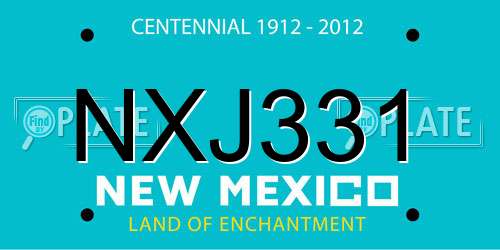 NXJ331 New Mexico License Plate
