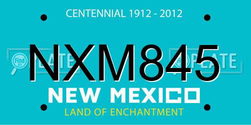 NXM845 New Mexico License Plate
