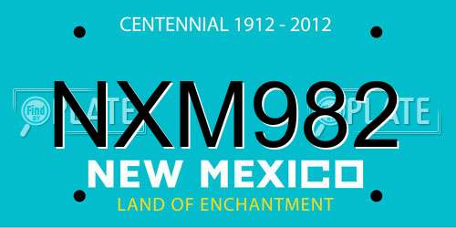 NXM982 New Mexico License Plate