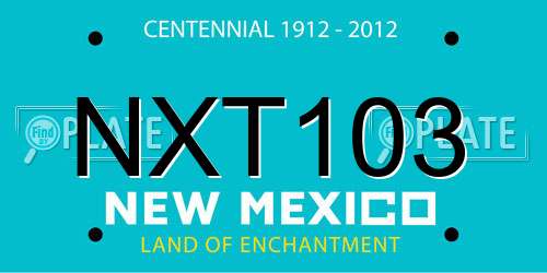 NXT103 New Mexico License Plate