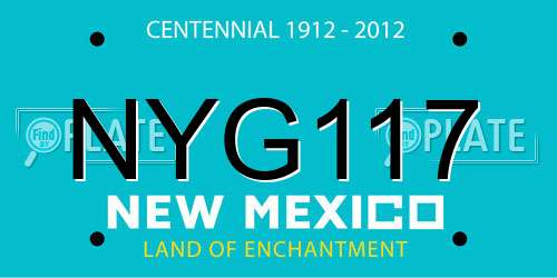 NYG117 New Mexico License Plate