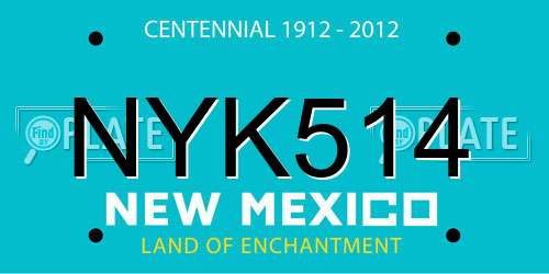 NYK514 New Mexico License Plate