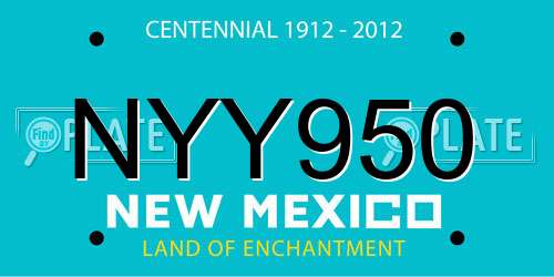 NYY950 New Mexico License Plate
