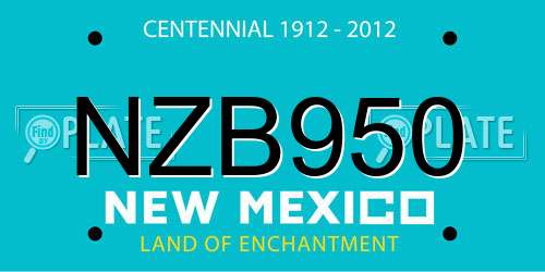 NZB950 New Mexico License Plate