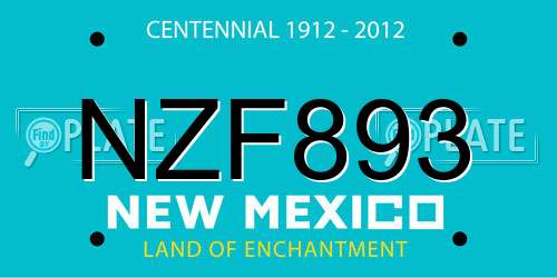 NZF893 New Mexico License Plate