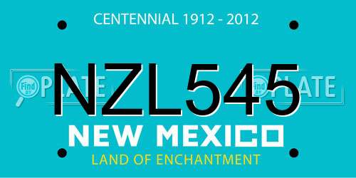 NZL545 New Mexico License Plate