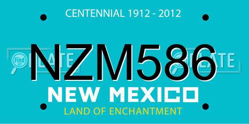 NZM586 New Mexico License Plate