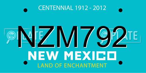 NZM792 New Mexico License Plate
