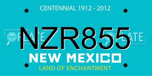 NZR855 New Mexico License Plate