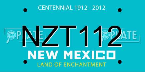 NZT112 New Mexico License Plate