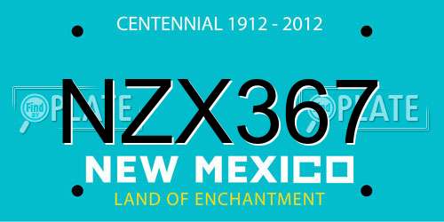 NZX367 New Mexico License Plate