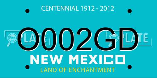 O002GD New Mexico License Plate