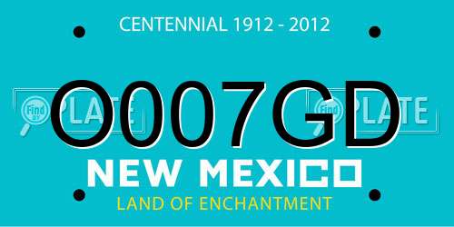 O007GD New Mexico License Plate