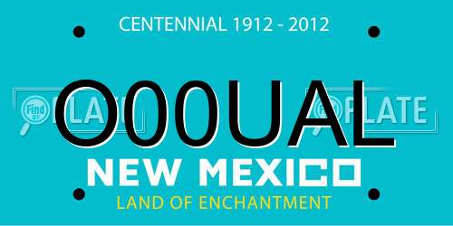 O00UAL New Mexico License Plate