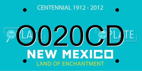 O020CD New Mexico License Plate