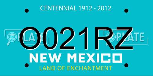 O021RZ New Mexico License Plate