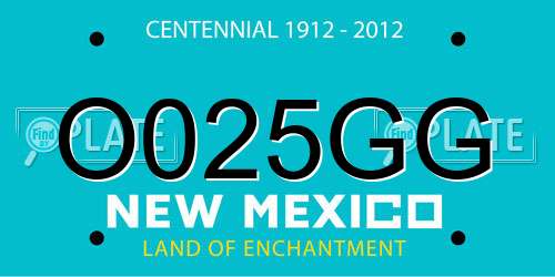 O025GG New Mexico License Plate