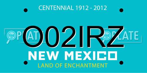 O02IRZ New Mexico License Plate