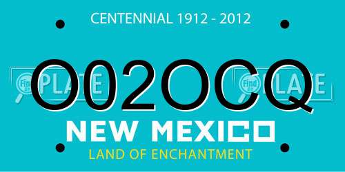 O02OCQ New Mexico License Plate
