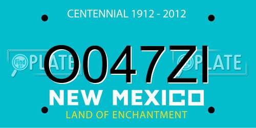 O047ZI New Mexico License Plate