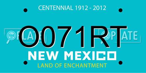 O071RT New Mexico License Plate