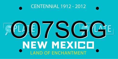 O07SGG New Mexico License Plate