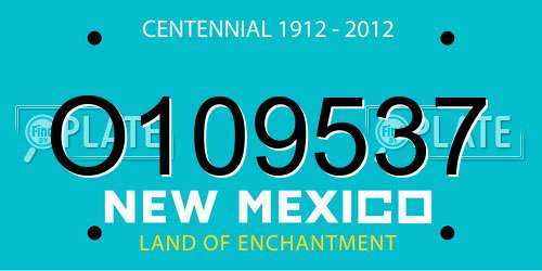 O109537 New Mexico License Plate