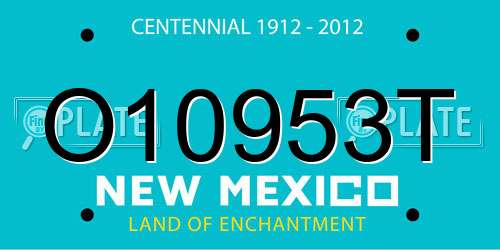 O10953T New Mexico License Plate