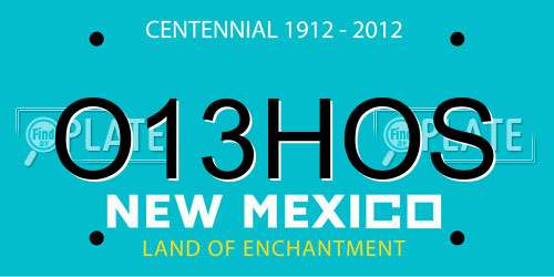 O13HOS New Mexico License Plate