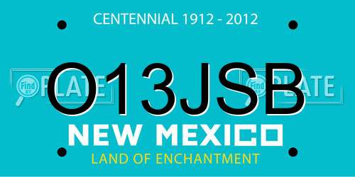 O13JSB New Mexico License Plate