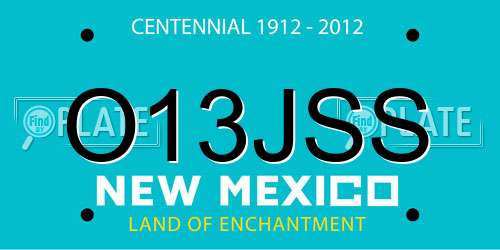 O13JSS New Mexico License Plate