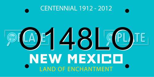 O148LO New Mexico License Plate
