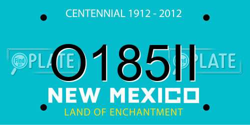 O185II New Mexico License Plate