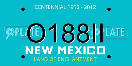 O188II New Mexico License Plate