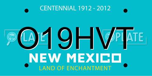 O19HVT New Mexico License Plate
