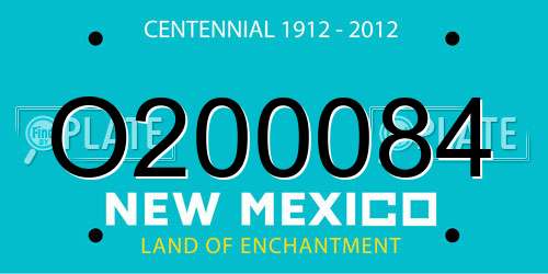 O200084 New Mexico License Plate