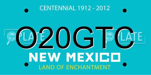 O20GTC New Mexico License Plate