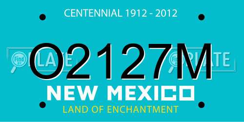 O2127M New Mexico License Plate