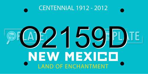 O2159D New Mexico License Plate