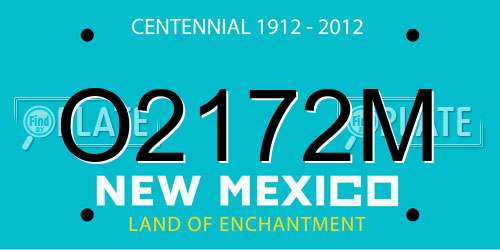 O2172M New Mexico License Plate