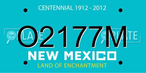 O2177M New Mexico License Plate