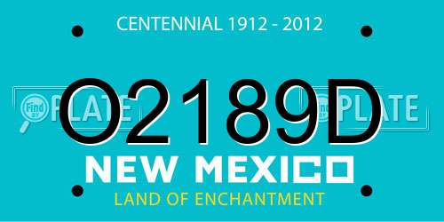 O2189D New Mexico License Plate
