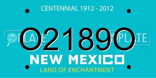 O2189O New Mexico License Plate