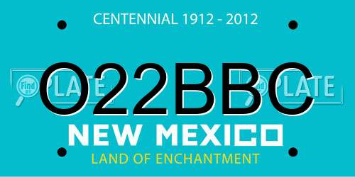 O22BBC New Mexico License Plate