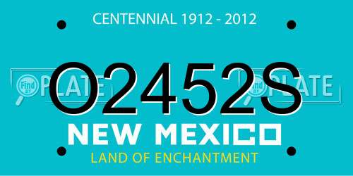 O2452S New Mexico License Plate